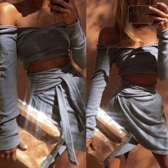 Sold Sabo  Skirt Long Sleeve Blue Mirage DressUS 2 - Picture 3 of 8